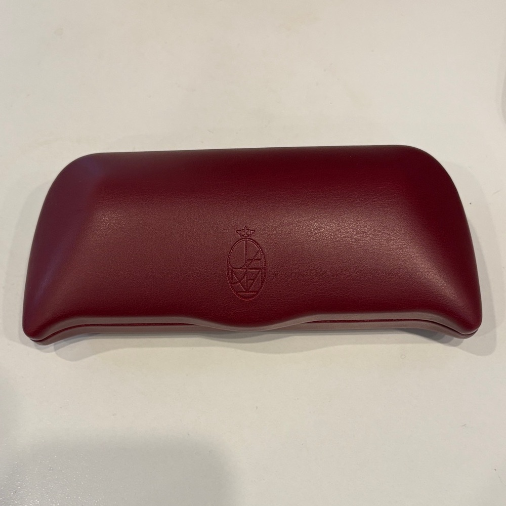 Jacques Marie Mage LONGHORN HARDSHELL CASE in BURGUNDY Eyeglass Case